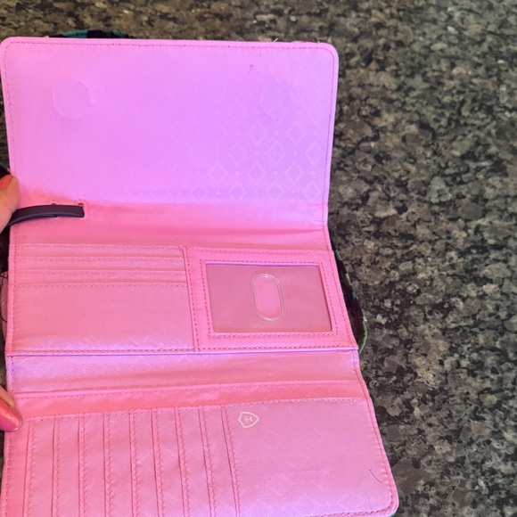 Vera Bradley convertible Crossbody Bag wallet in Pink and Blue Floral EUC - Picture 10 of 16